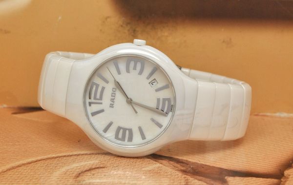 Rado White Ceramica Mens Watch Arabic Numaral